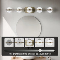 Modern Minimalist LED Bathroom Vanity Light Fixture with 5 Frosted Glass Shades Energy Efficient Design Easy to Install