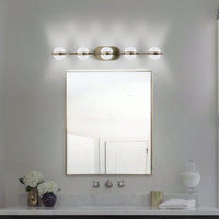Modern Minimalist LED Bathroom Vanity Light Fixture with 5 Frosted Glass Shades Energy Efficient Design Easy to Install