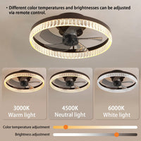 Dimmable LED Ceiling Fan with Remote Modern Chandelier Design Adjustable Speed for Bedroom Living Room Nursery