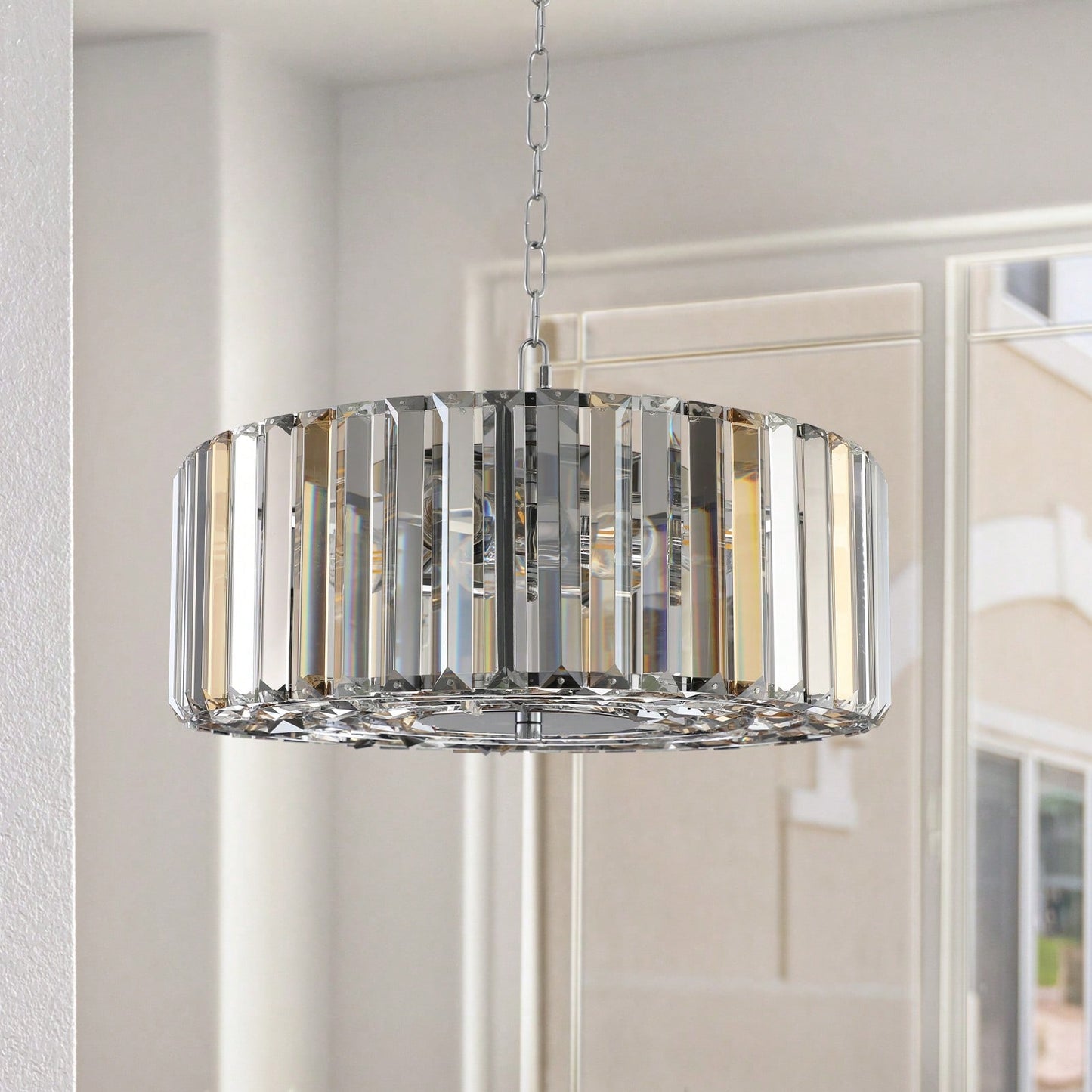 Crystal Chandelier For Living Room Round Lamp Luxury Home Decor Light Fixture