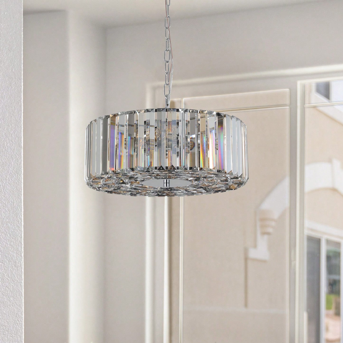 Crystal Chandelier For Living Room Round Lamp Luxury Home Decor Light Fixture