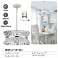 Luxury Round Crystal Chandelier for Living Room Elegant Ceiling Pendant Light Fixture with K9 Crystals Modern Home Decor