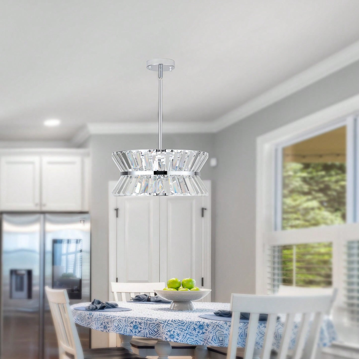 Luxury Round Crystal Chandelier for Living Room Elegant Ceiling Pendant Light Fixture with K9 Crystals Modern Home Decor