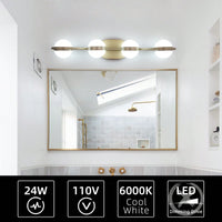 Modern 4-Light LED Vanity Lights For Bathroom With Energy Saving Technology - Stylish And High Quality Lighting Fixture For Home Décor