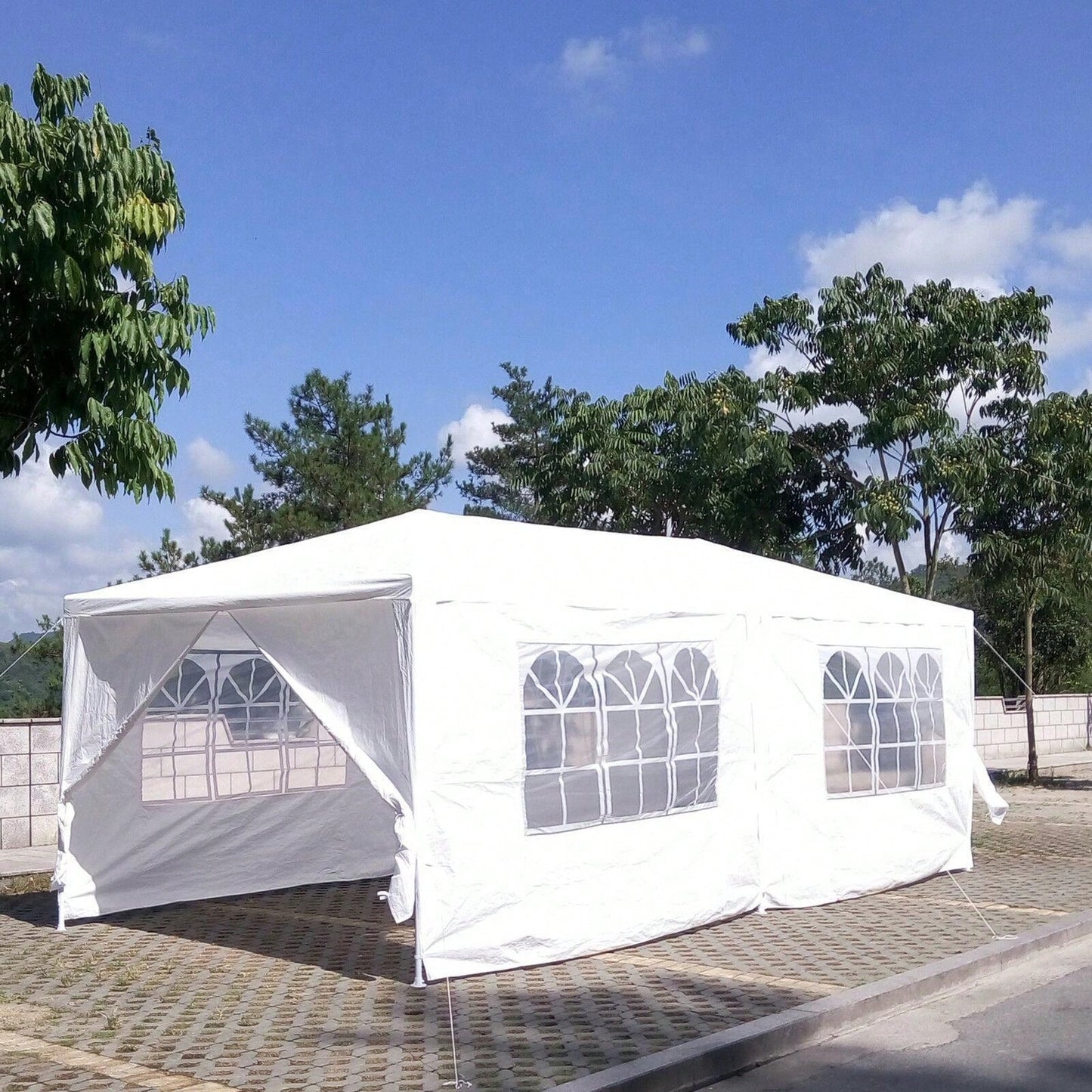 10x20 Outdoor Party Canopy Tent with 6 Removable Sidewalls for Weddings and Gatherings - Easy Setup and Durable Design