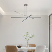 Pendant Lighting Fixture In Silver Integrated LED Geometric Design Adjustable Dimmable Modern Light