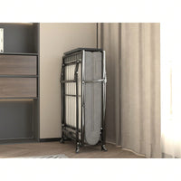 Portable Metal Folding Bed Frame with High Density Foam Mattress and 4 Castors for Easy Storage and Versatile Use