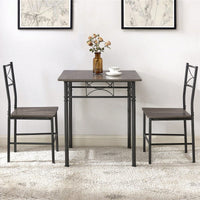 3-Piece Grey Kitchen Dining Set with Sturdy Chairs Comfortable Versatile Design Easy to Clean Ideal for Home or Office