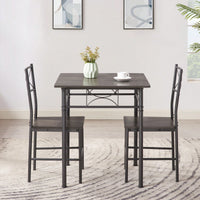 3-Piece Grey Kitchen Dining Set with Sturdy Chairs Comfortable Versatile Design Easy to Clean Ideal for Home or Office