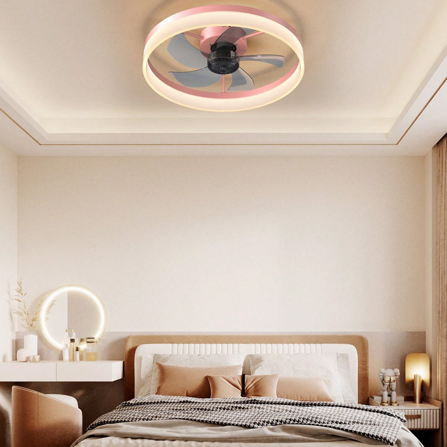Dimmable LED Ceiling Fan with Remote Control Modern Design Adjustable Speed Silent Operation Indoor Lighting