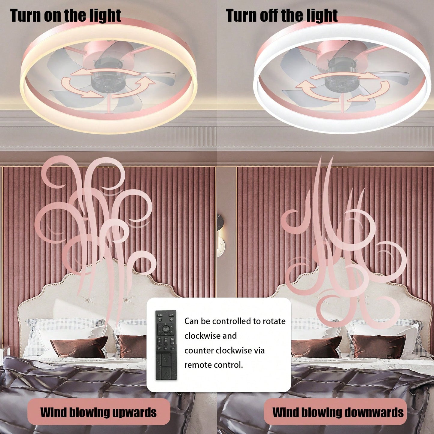 Dimmable LED Ceiling Fan with Remote Control Modern Design Adjustable Speed Silent Operation Indoor Lighting