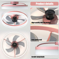 Dimmable LED Ceiling Fan with Remote Control Modern Design Adjustable Speed Silent Operation Indoor Lighting