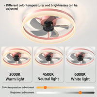 Dimmable LED Ceiling Fan with Remote Control Modern Design Adjustable Speed Silent Operation Indoor Lighting