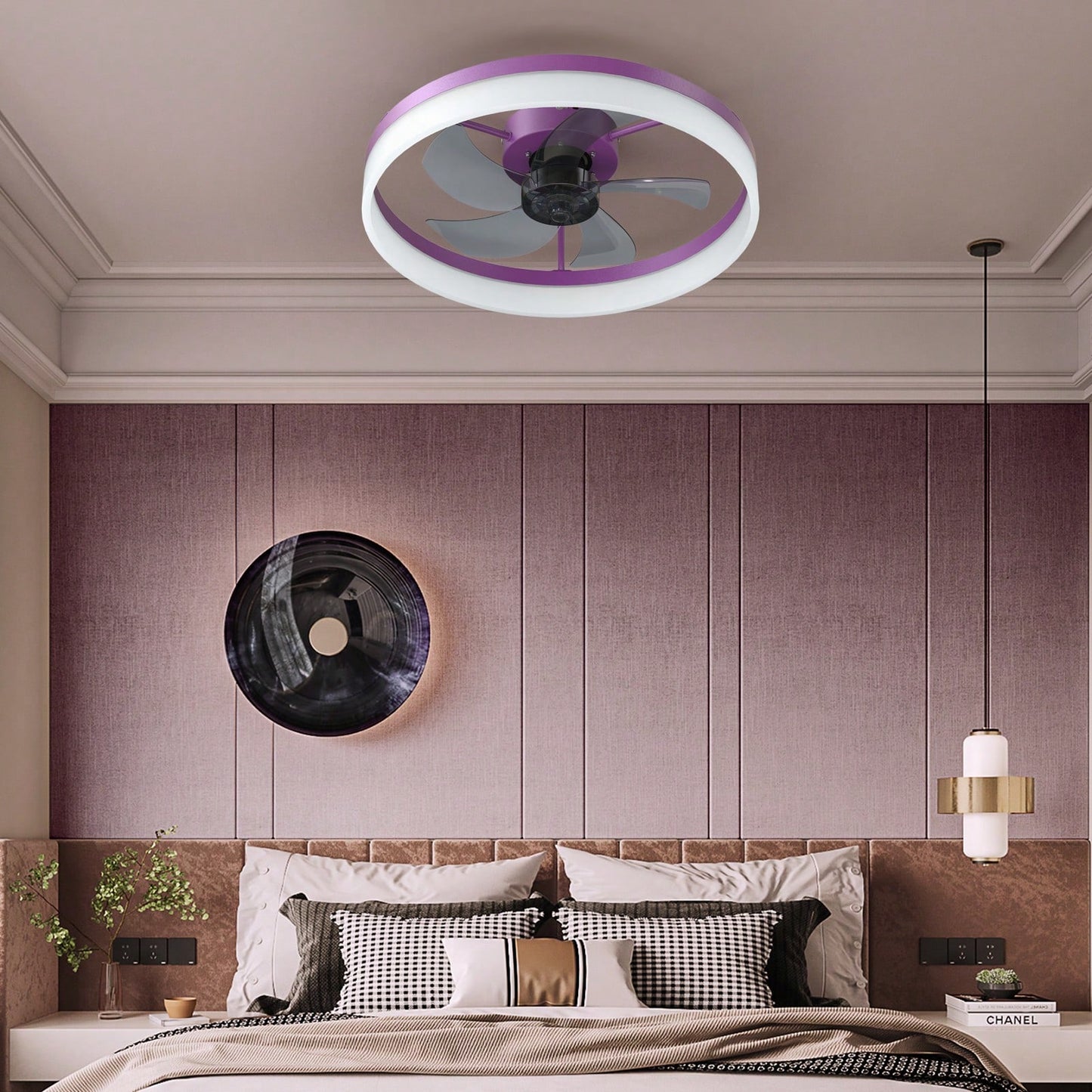 Dimmable LED Ceiling Fan with Remote Control Modern Design Adjustable Speed Silent Operation Indoor Lighting