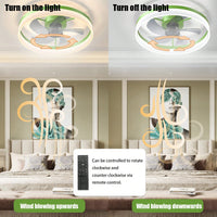 Dimmable LED Ceiling Fan with Remote Control Modern Design Adjustable Speed Silent Operation Indoor Lighting