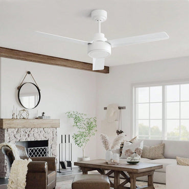 52 Inch Outdoor Ceiling Fan with Remote Reversible DC Motor 3 ABS Blades Energy Efficient Farmhouse Design for Living Room Bedroom Kitchen