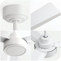 52 Inch Outdoor Ceiling Fan with Remote Reversible DC Motor 3 ABS Blades Energy Efficient Farmhouse Design for Living Room Bedroom Kitchen