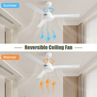 52 Inch Outdoor Ceiling Fan with Remote Reversible DC Motor 3 ABS Blades Energy Efficient Farmhouse Design for Living Room Bedroom Kitchen