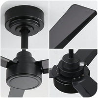 52 Inch Outdoor Ceiling Fan with Remote Reversible DC Motor 3 ABS Blades Energy Efficient Farmhouse Design for Living Room Bedroom Kitchen