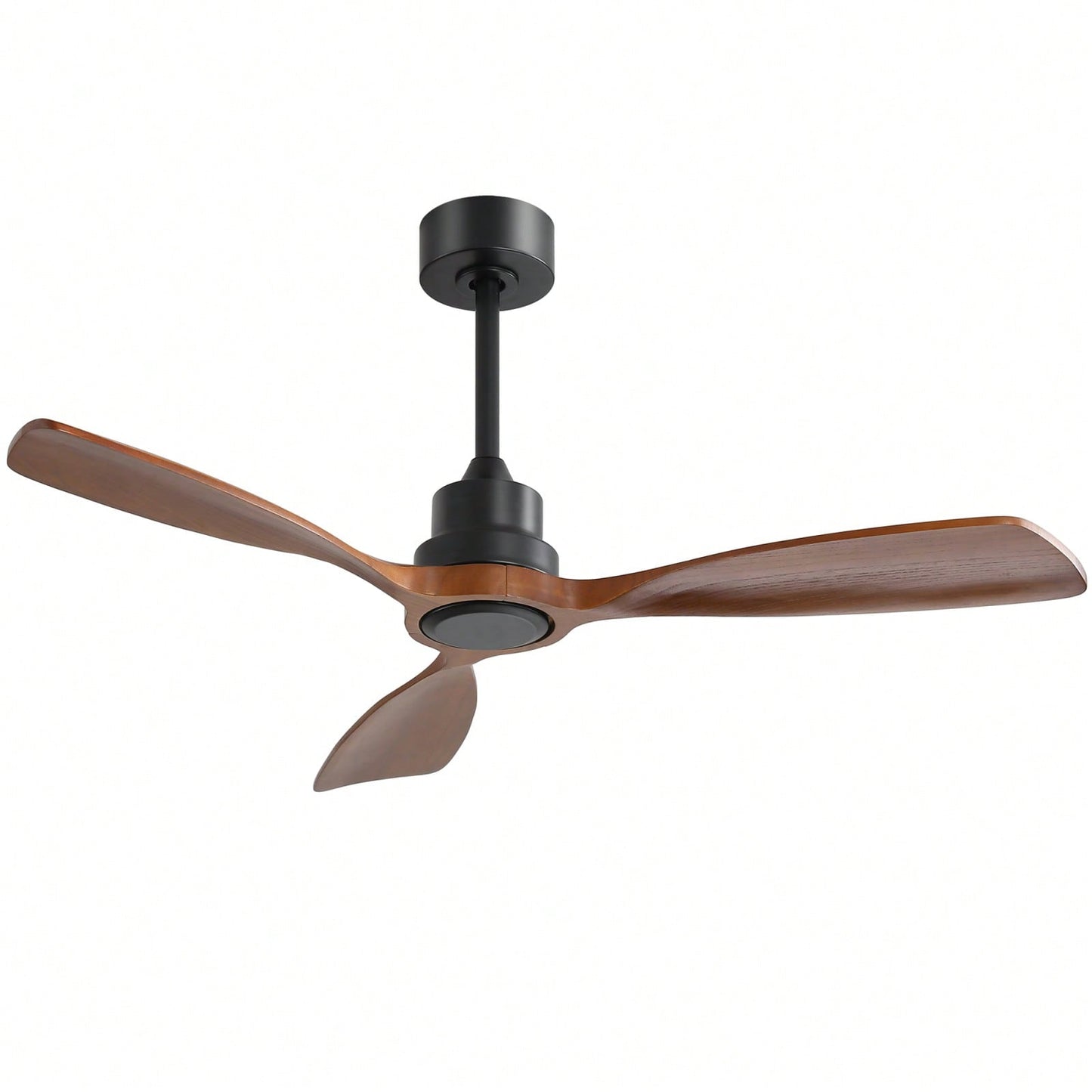 48 Inch Matte Black Outdoor Ceiling Fan with Remote Control Reversible DC Motor Solid Wood Blades 6-Speed Whisper Quiet Energy Efficient