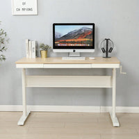 Adjustable Height Standing Desk with Metal Drawer Ergonomic Workstation for Home Office Easy Assembly Strong Support