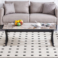 Modern Minimalist Marble Coffee Table with Metal Legs - Versatile Design for Home Use Easy Assembly for Gatherings