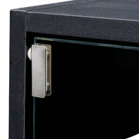 Modern Black Glass Door Shoe Box Shoe Storage Cabinet With RGB Led Light, Easy To Clean, Practical Design, 31.3*14.76*18.9, 35.27lbs