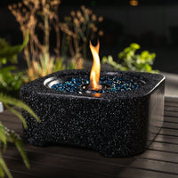 Portable Ethanol Fire Pit for Indoor Outdoor Use Mini Clean-Burning Ventless Fire Pit with Glass Beads and Stainless Steel Cover