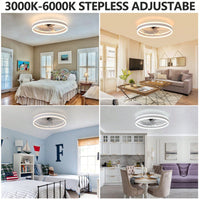 Modern Dimmable LED Ceiling Fan with Remote Control 6-Speed Energy Efficient Light Kit for Any Room