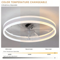 Modern Dimmable LED Ceiling Fan with Remote Control 6-Speed Energy Efficient Light Kit for Any Room