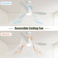 52 Inch Wooden Ceiling Fan with 3 Solid Wood Blades Remote Control Reversible DC Motor LED Light Indoor Outdoor High Quality Energy