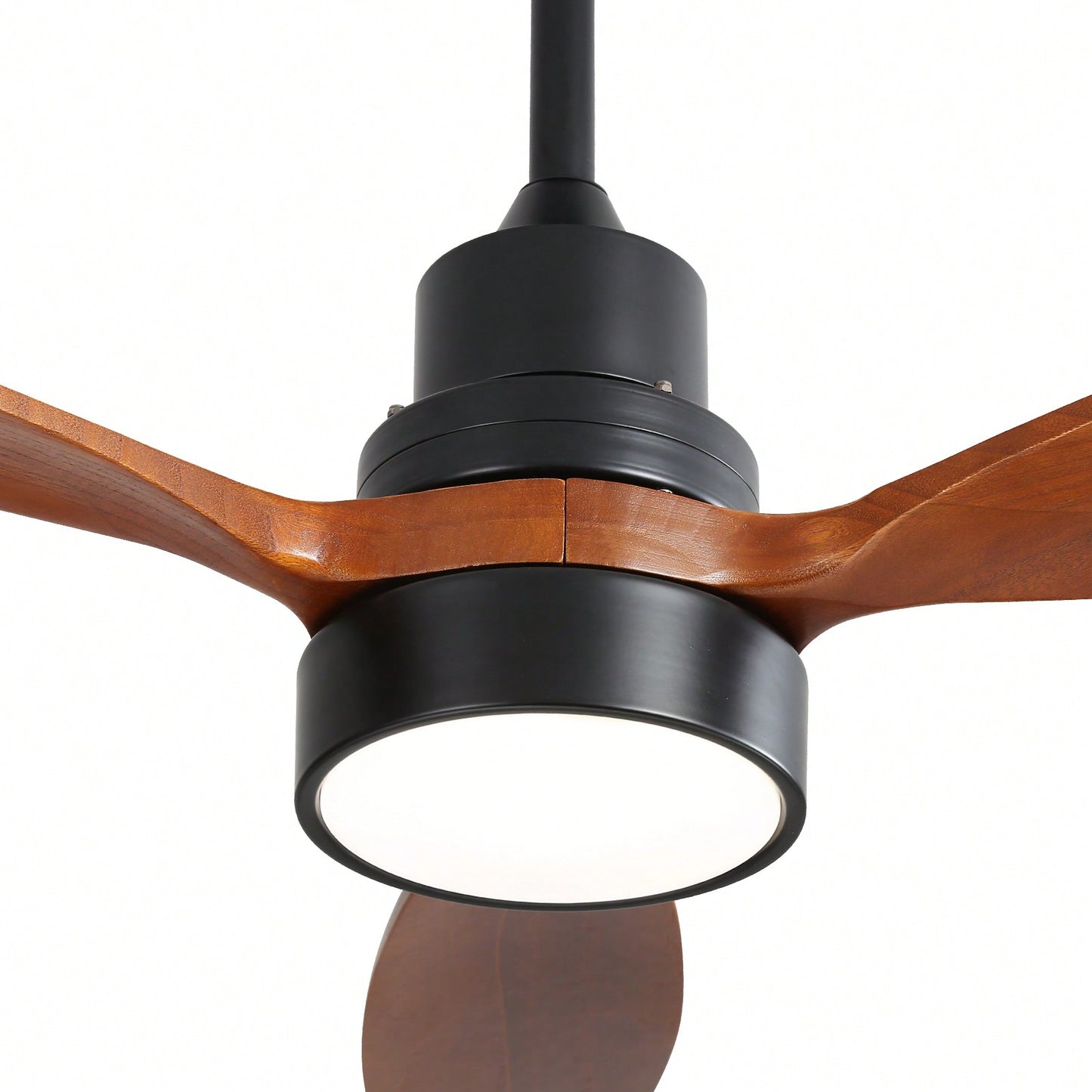 52 Inch Wooden Ceiling Fan with 3 Solid Wood Blades Remote Control Reversible DC Motor LED Light Indoor Outdoor High Quality Energy