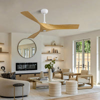 52 Inch Energy Efficient Modern Ceiling Fan with Remote Control Reversible DC Motor Ideal for Indoor and Outdoor Spaces