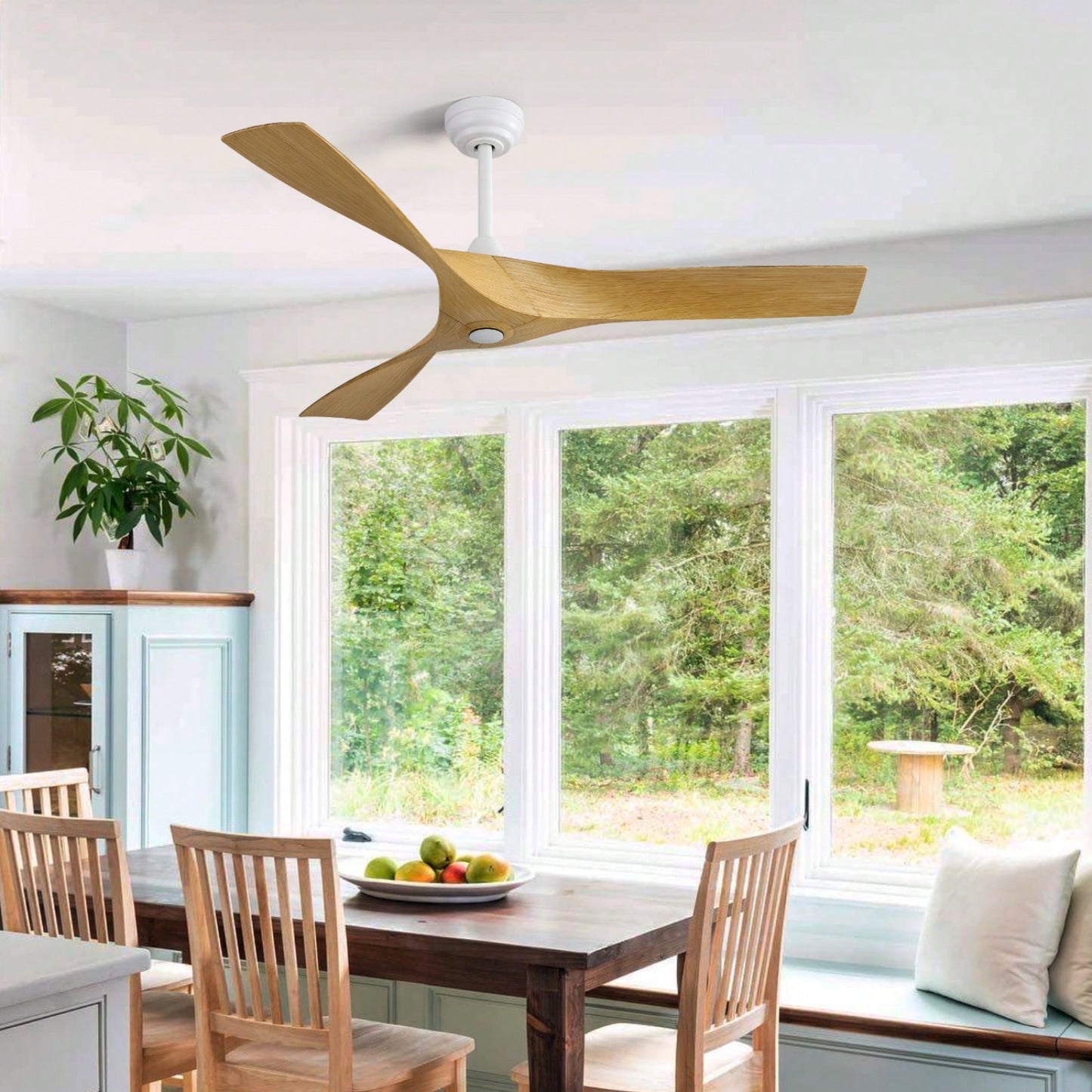 52 Inch Energy Efficient Modern Ceiling Fan with Remote Control Reversible DC Motor Ideal for Indoor and Outdoor Spaces