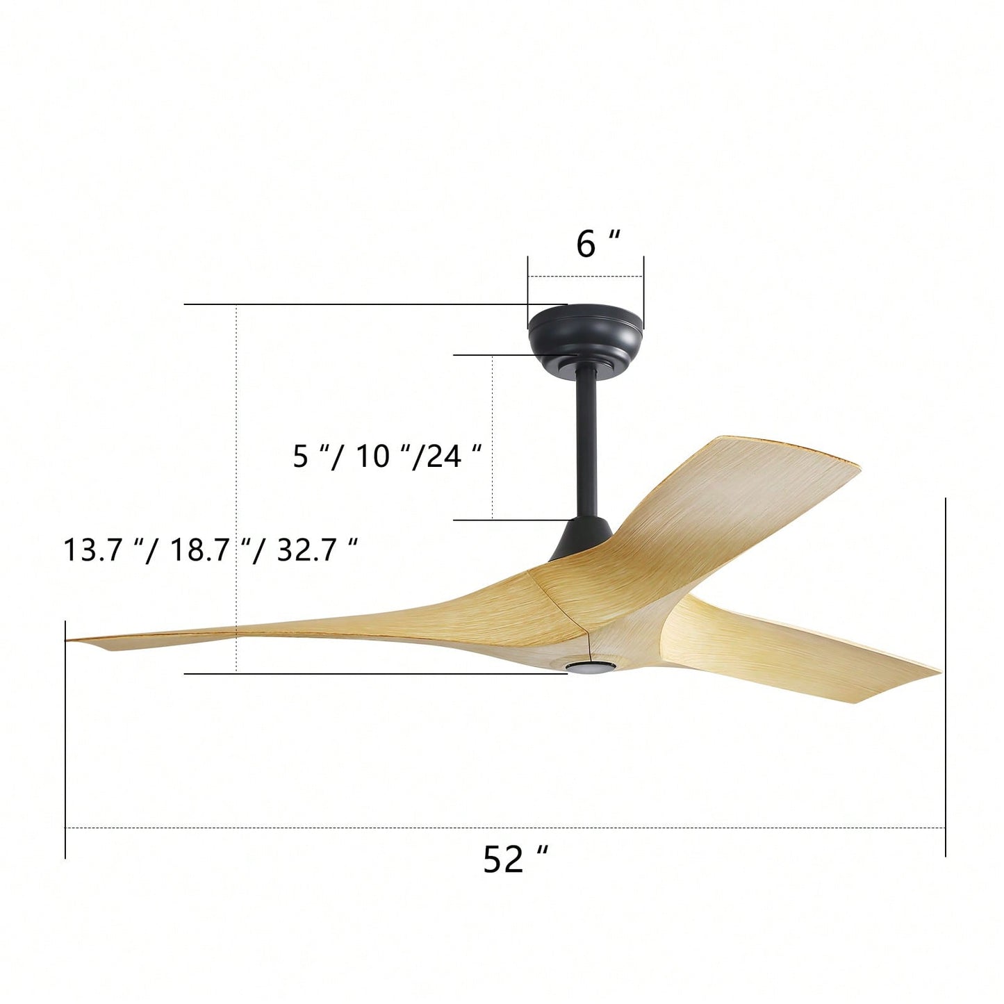 52 Inch Energy Efficient Modern Ceiling Fan with Remote Control Reversible DC Motor Ideal for Indoor and Outdoor Spaces