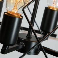 Rustic 4-Light Farmhouse Chandelier Adjustable Pendant Light for Dining Room Kitchen Living Room Garage