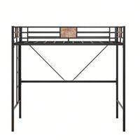 Metal Twin Loft Bed Frame with Stairs and Guardrail Space-Saving Design No Box Spring Required 400lb Capacity Ideal for Kids Dorms