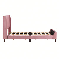 Velvet Twin Size Upholstered Platform Bed with Storage Modern Design Strong Plywood Construction Supports 600lbs