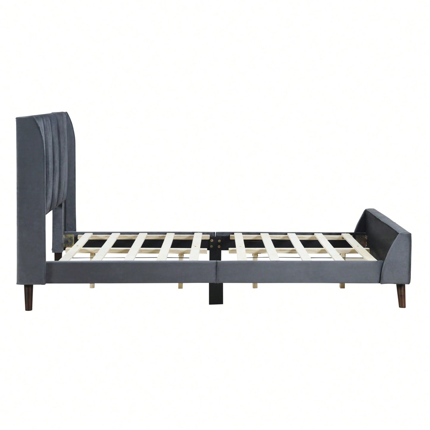 Velvet Twin Size Upholstered Platform Bed with Storage Modern Design Strong Plywood Construction Supports 600lbs