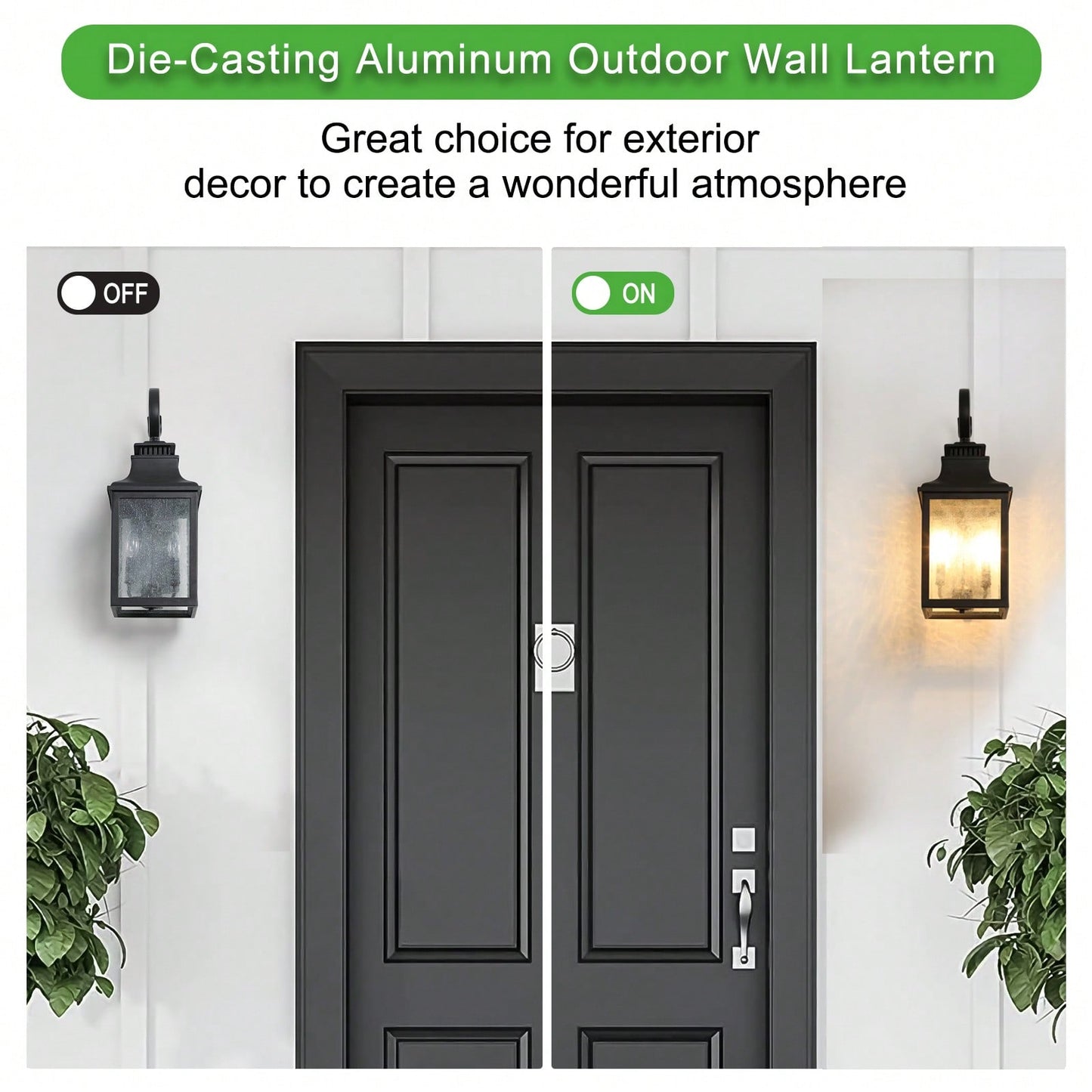 Traditional Matte Black Outdoor Wall Lamp with Clear Bubble Glass Shade Weather Resistant Porch Light Easy Install 1 Pack