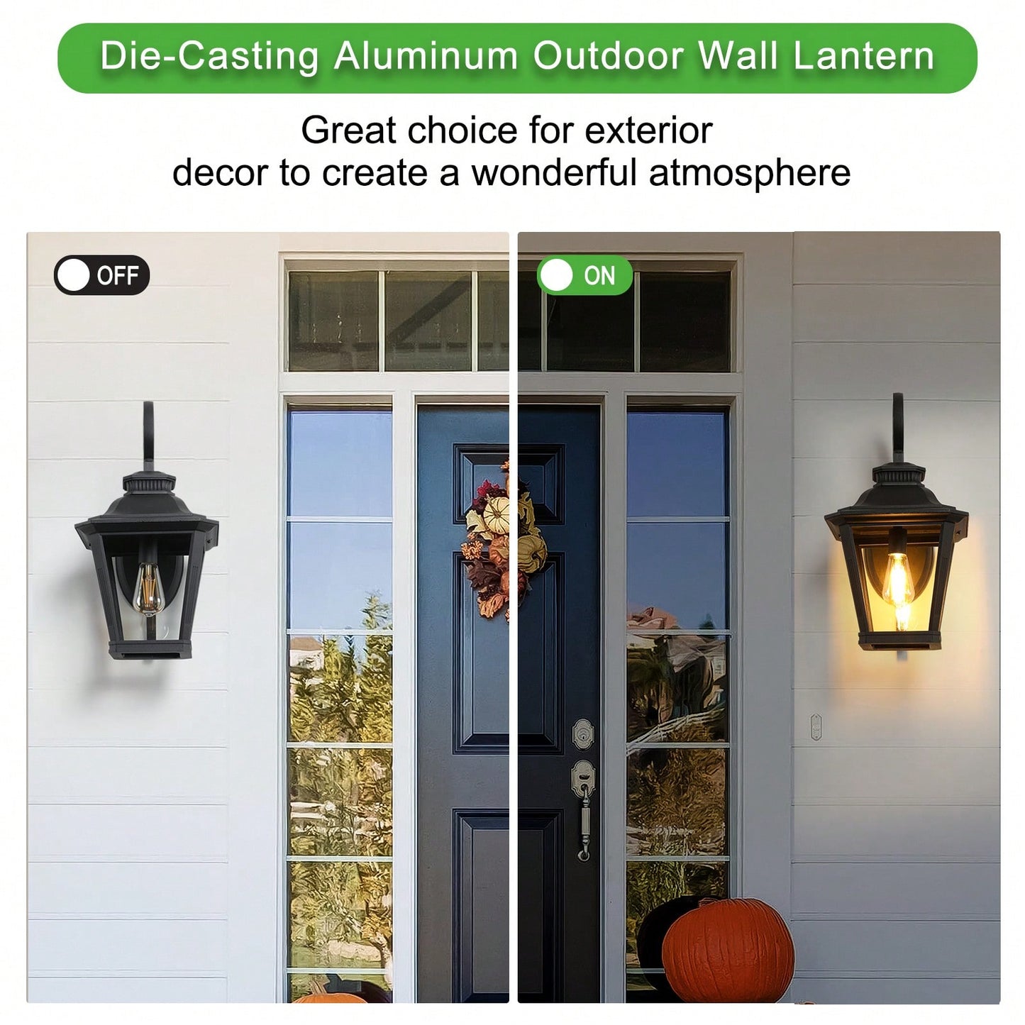 Rust-Proof Retro Outdoor Wall Sconce with Clear Glass - Weather Resistant Farmhouse Design for Patios E26 Base 100W Bulb Not Included