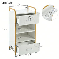 Locking Salon Storage Cabinet with Hair Dryer Holder Ample Space for Beauty Spa Barber Shop Organizer