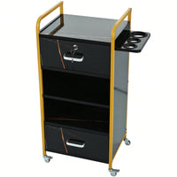 Locking Salon Storage Cabinet with Hair Dryer Holder Ample Space for Beauty Spa Barber Shop Organizer