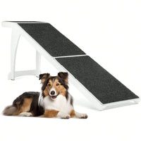 Wooden Dog Ramp for High Beds and Elevated Surfaces Up to 28 Inches Non-Slip Carpeted Steps for Small to Large Dogs Ideal for Older Pets