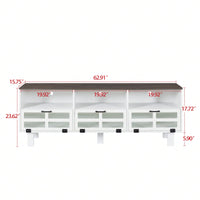 Stylish American Country TV Stand with Glass Doors and Birch Legs for 65-Inch TVs Large Storage Space Fusion Design