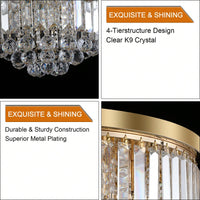 Luxury Modern Crystal Chandelier for Living Room Bedroom Elegant K9 Crystal Metal Frame 14.2x19.7 Bulbs Not Included Home Decor Gift