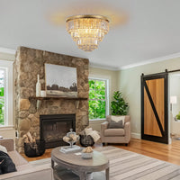 Luxury Modern Crystal Chandelier for Living Room Bedroom Elegant K9 Crystal Metal Frame 14.2x19.7 Bulbs Not Included Home Decor Gift