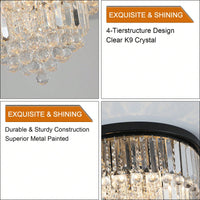 Luxury Modern Crystal Chandelier for Living Room Bedroom Elegant K9 Crystal Metal Frame 14.2x19.7 Bulbs Not Included Home Decor Gift