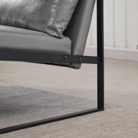 Stylish Grey Armchair with Thick Cushion and Durable Metal Frame for Living Room Office Reception Easy to Assemble and Clean