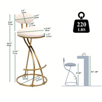 Stylish Velvet Round Bar Stools Set of 2 with Back for Dining Room Kitchen Island Comfortable Seating Durable Metal Frame Easy Assembly